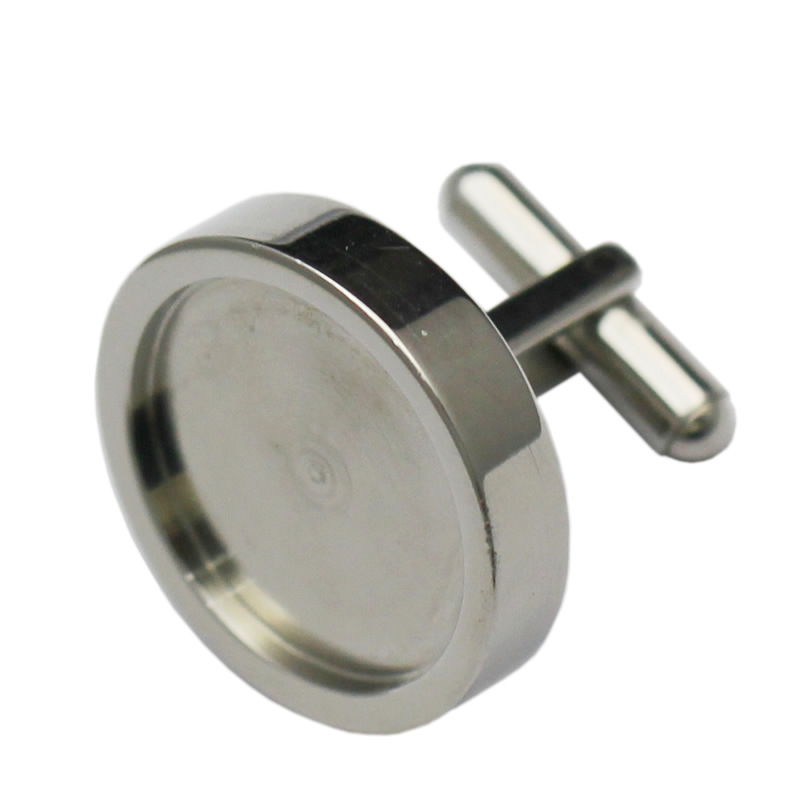 YB elegant bean factory direct foreign trade wholesale men's French stainless steel cufflinks round bottom 19.5mm