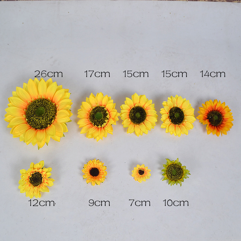 Simulated Sunflower Flower Heads Wholesale Corsage Accessories Gift Box Candy Box Clothing Accessories Flower Photography Props Sunflower