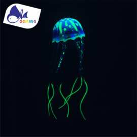 东莞工厂批发水族装饰仿真水母海草硅胶材质荧光假小水母造景装饰