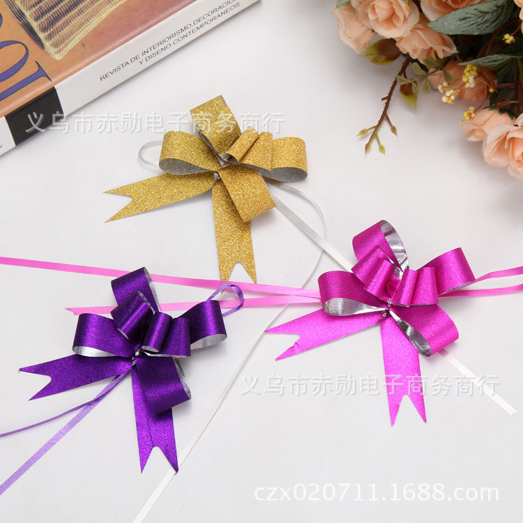 N ° 18 Glitter película esmerilado flor dibujada a mano bolsa de Navidad Apple tie flor regalo embalaje color dibujo flor oro y plata cinta