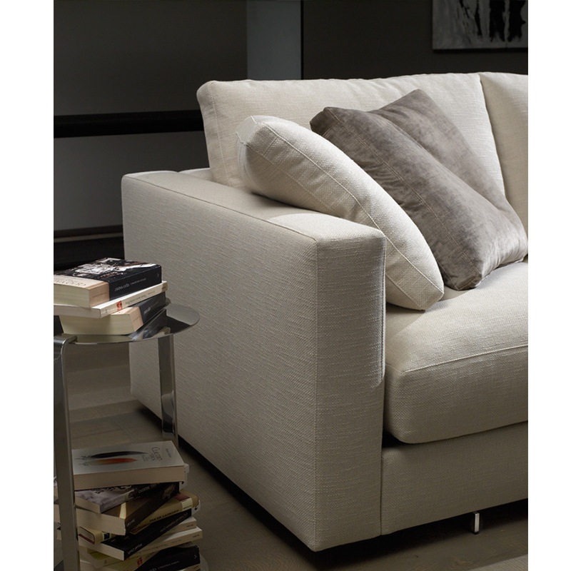 Nórdico de tres asientos rectos hacia abajo sofá de la sala de estar de látex moderno simple sofá de tela extraíble y lavable pequeño apartamento