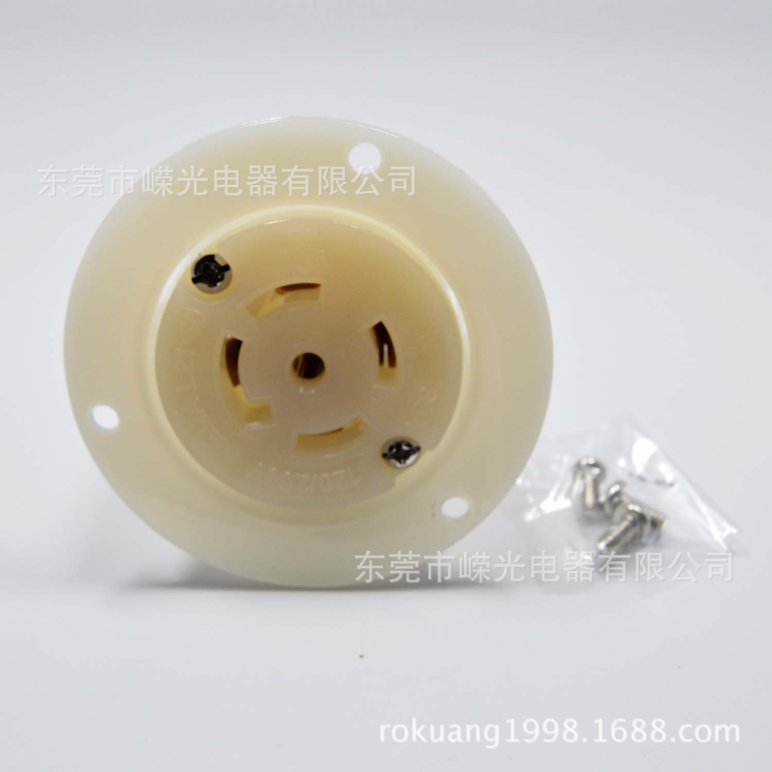 J-538 5针插座 L21-30R 30A 120/208V Flanged暗装插座 四相五线