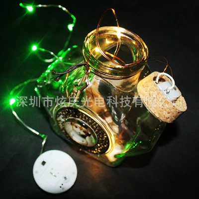 Светодиодный круглый батарейный отсек световая струна 6,5 см Дно бутылки батарейный отсек световая струна стеклянная бутылка батарейный отсек медный провод световая струна