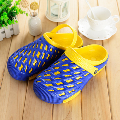 夏季洞洞鞋男包头花园海边沙滩速干休闲厚底圆头学生凉拖鞋女批发