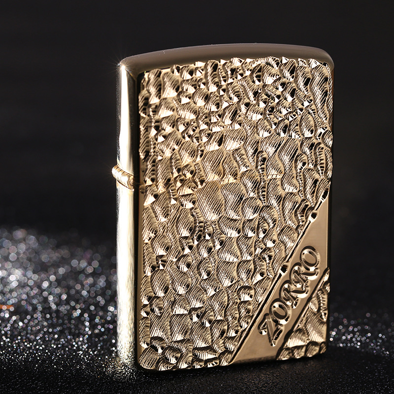香港原装 zorro佐罗煤油打火机  精雕富豪  手工个性创意正品礼物