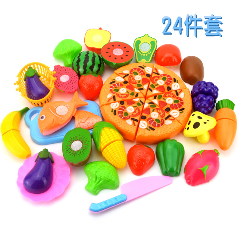 Cross-border Toys Girls Play Home Toys Che Che Le Vegetables and Fruits Children's Simulation Kitchen Cooking Kitchenware suit