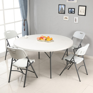 Round folding dining table outdoor foldable table hotel Round Table home dining table portable folding round table