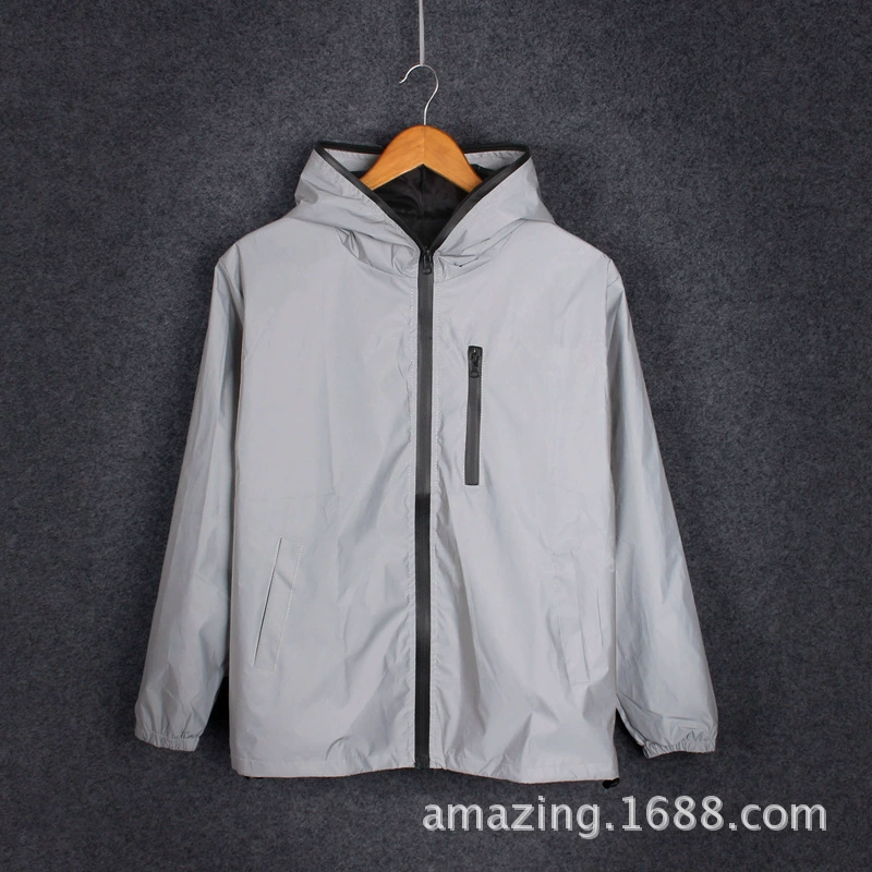 Windproof Trench Coat, Retroreflective Hooded Jacket, Unisex for Elementary Students, Winter