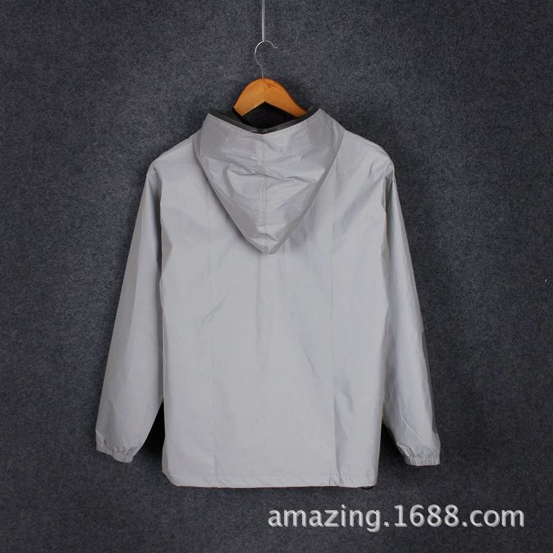 Windproof Trench Coat, Retroreflective Hooded Jacket, Unisex for Elementary Students, Winter