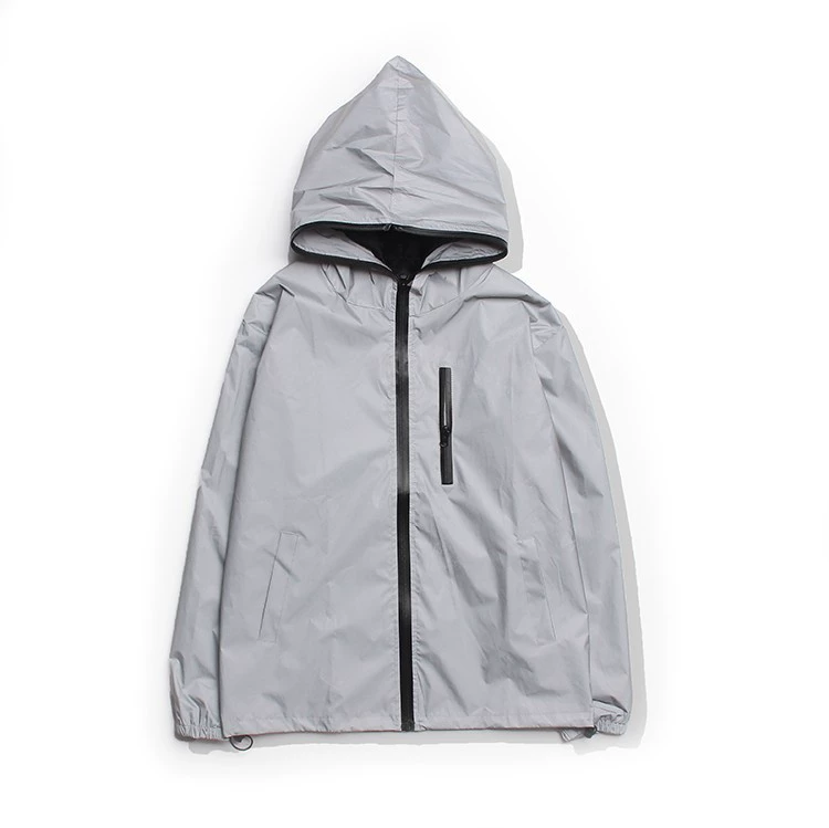 Windproof Trench Coat, Retroreflective Hooded Jacket, Unisex for Elementary Students, Winter