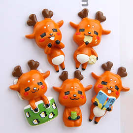 奈良小鹿手办卡通创意立体磁扣冰箱贴吸磁贴吸铁石磁贴手机壳素材