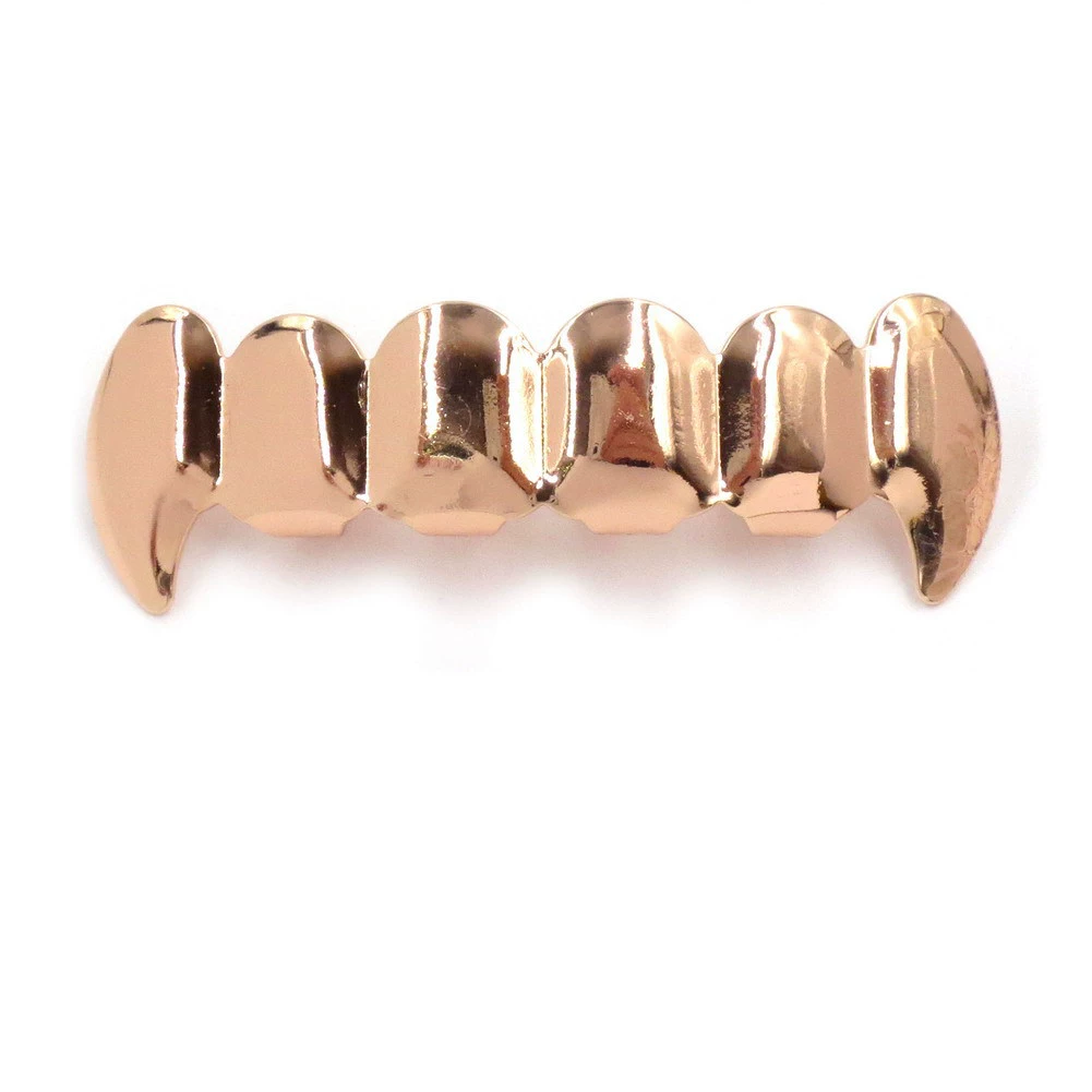 Золото зубных украшений Grillz, настоящее золото на медной основе, комплекты верх-низ, украшения в стиле хип-хоп