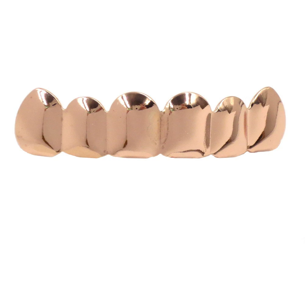 Золото зубных украшений Grillz, настоящее золото на медной основе, комплекты верх-низ, украшения в стиле хип-хоп