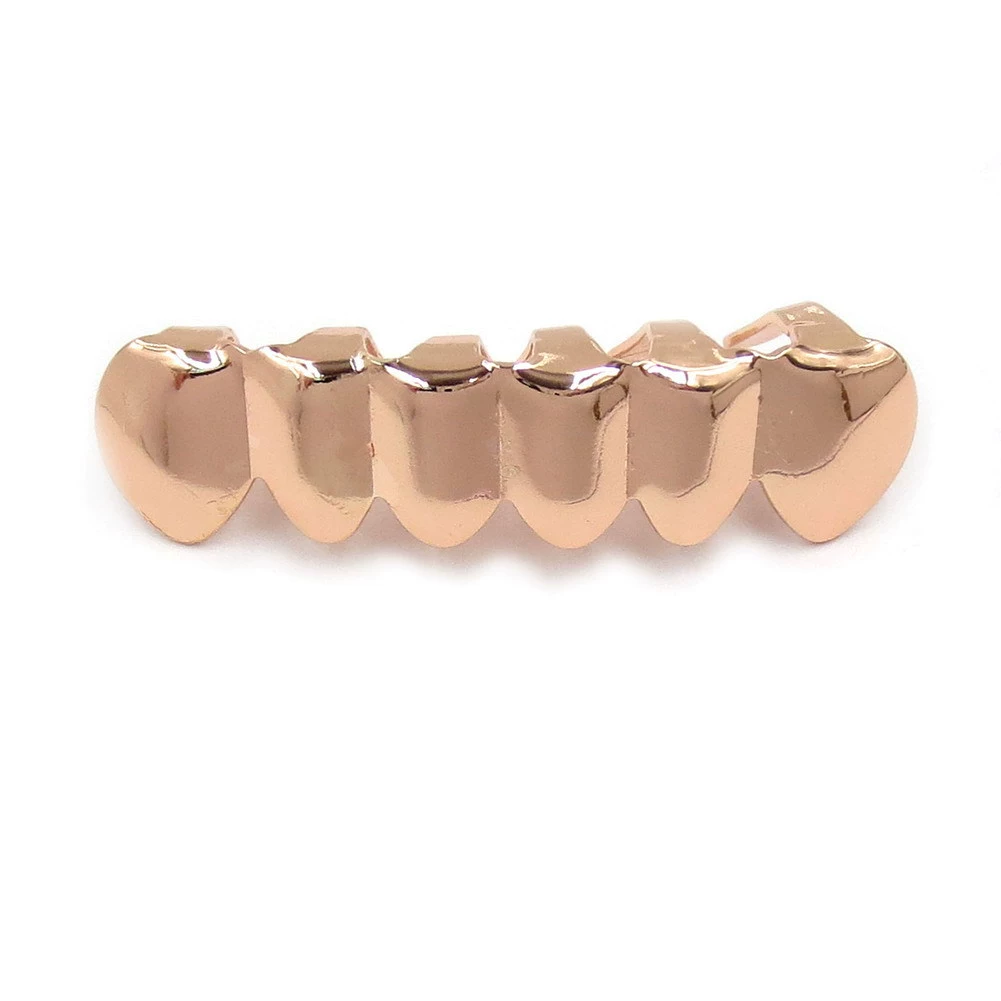 Золото зубных украшений Grillz, настоящее золото на медной основе, комплекты верх-низ, украшения в стиле хип-хоп