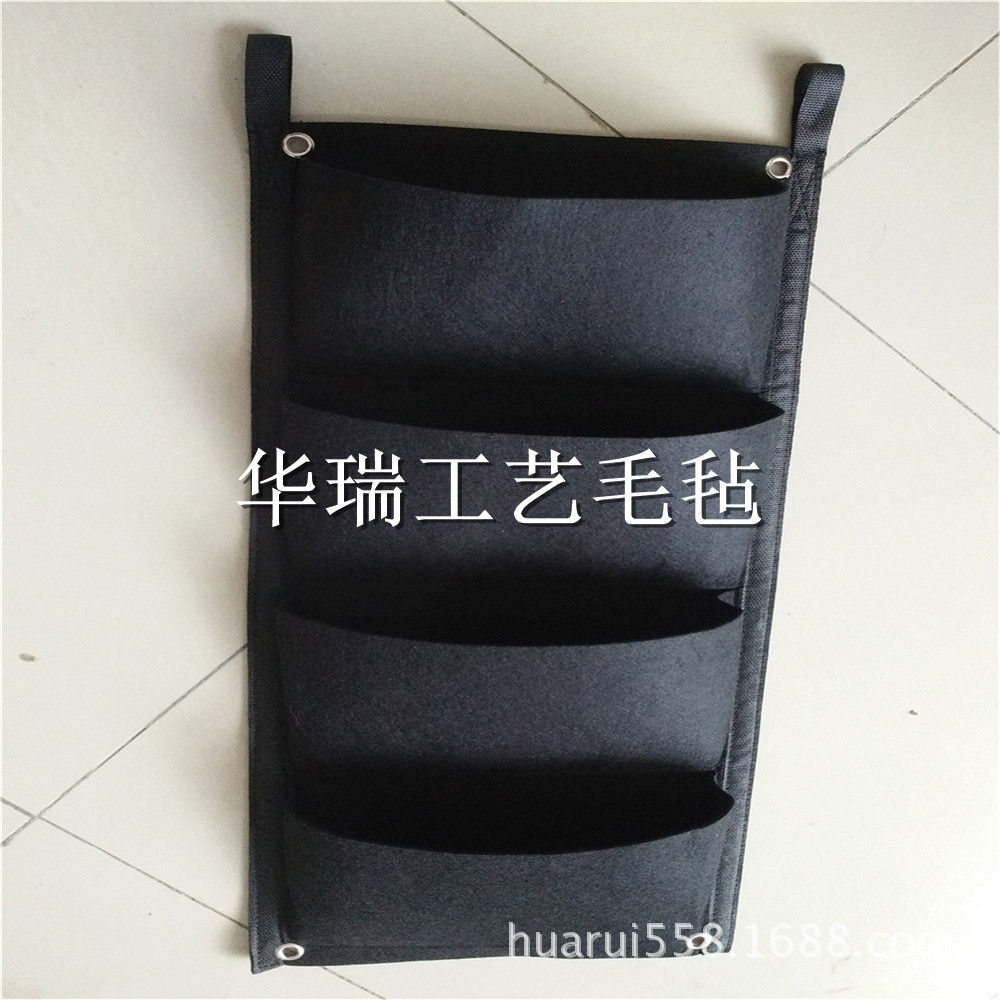 厂家毛毡布壁挂种植袋4口折边编织加固加宽