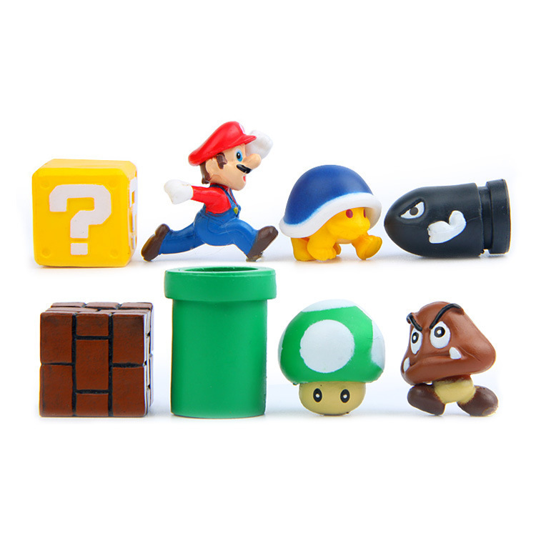 Classic Landscaping Super Mario Bullet Mushroom Turtle Wall Well DIY Figure Landscaping Doll