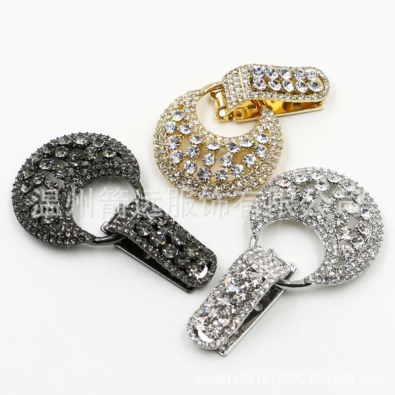 A钻精致大衣水貂皮草貂皮裘皮纽扣扣子鸭嘴扣 对扣搭扣 75MM