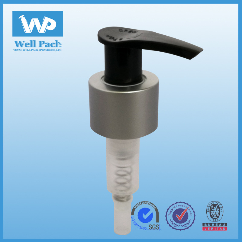 亚银灰电化铝乳液泵 塑料压泵 洗手液泵头 余姚喷头24/410