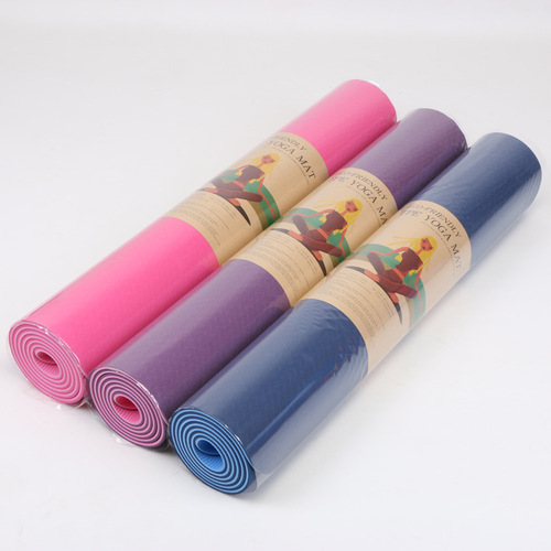 Factory Supply Double Color TPE Yoga Mat 183*80*6mm Wide 80cm Eco-Friendly Odorless Yoga Mat