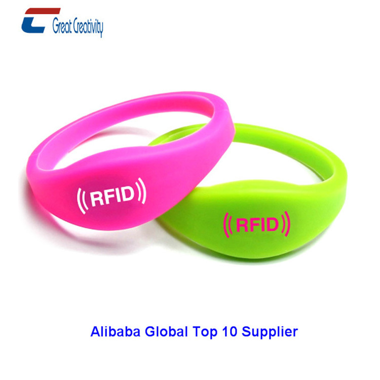 创新佳供应低频/高频/超高频芯片可重复利用的RFID硅胶智能手腕带