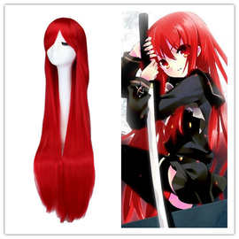 100cm cosplay/妖精的尾巴艾露莎/灼眼的夏娜 红色长直假发