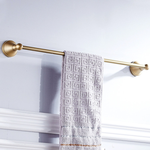 One piece drop shipping wholesale price single pole towel bar bathroom brass European shower room pendant antique towel rack single pole