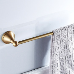 One piece drop shipping wholesale price single pole towel bar bathroom brass European shower room pendant antique towel rack single pole