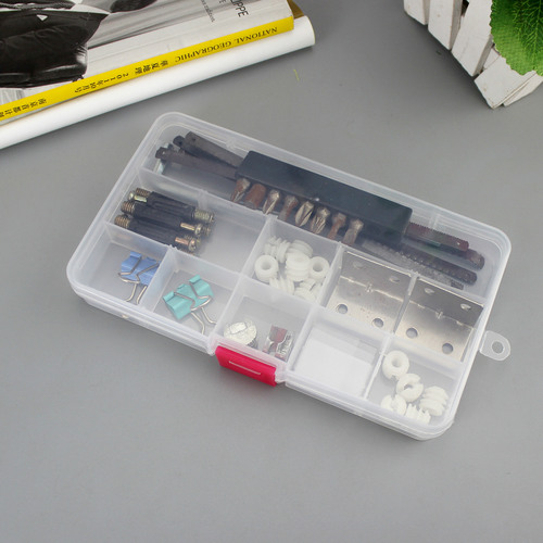 Transparent detachable small 15-grid storage box plastic box parts components fishing gear box jewelry PP packaging box