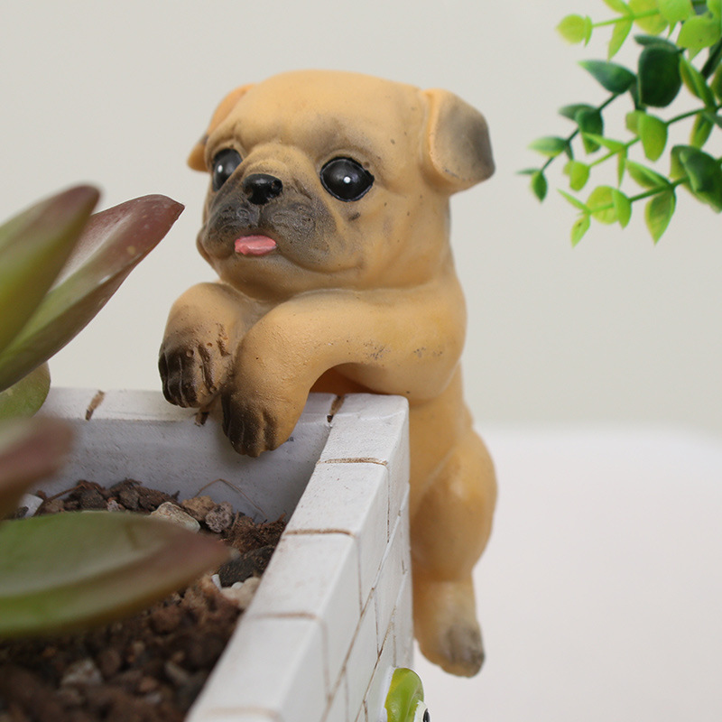 南院传芳 创意zakka狗狗爬缸树脂小摆件微景观鱼缸花盆装饰品挂件