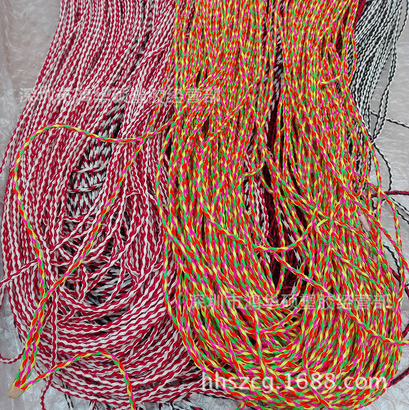 供应4股6股编织圆绳 饰品手链皮绳 PU编织绳 七彩皮革编织饰品绳