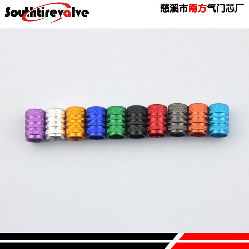 Supply of Colorful Aluminum Alloy Valve Caps for Car Tires, Ten Colors in Stock, Three-Slot Full-Color Car Accessories for Vehicle Body
