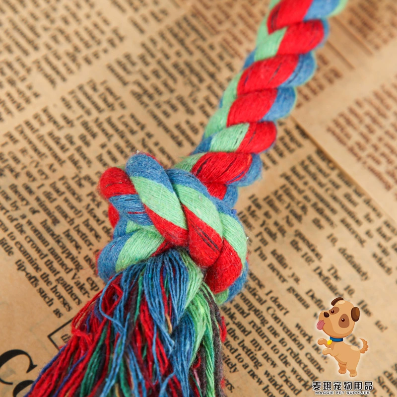 Трехпрядная хлопковая верёвка для кармана с drawstring, двойной узел, клык, игрушка для питомца, зубная чистка, верёвка производитель оптовая