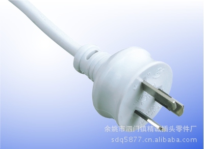 供应YA-3 两极带接地不可拆线插头 家用酒店工程两脚插头
