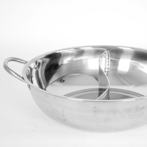 Stainless steel thickened mandarin duck pot hot pot pot with lid, two-flavored S grid mandarin duck pot, clear soup pot, shabu-shabu hot pot pot