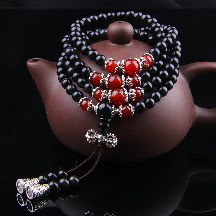 Bracelet en cristal naturel, bijoux de Couple en obsidienne, vente en gros, nouvelle collection 2024, offre spéciale, 108_voghion.com