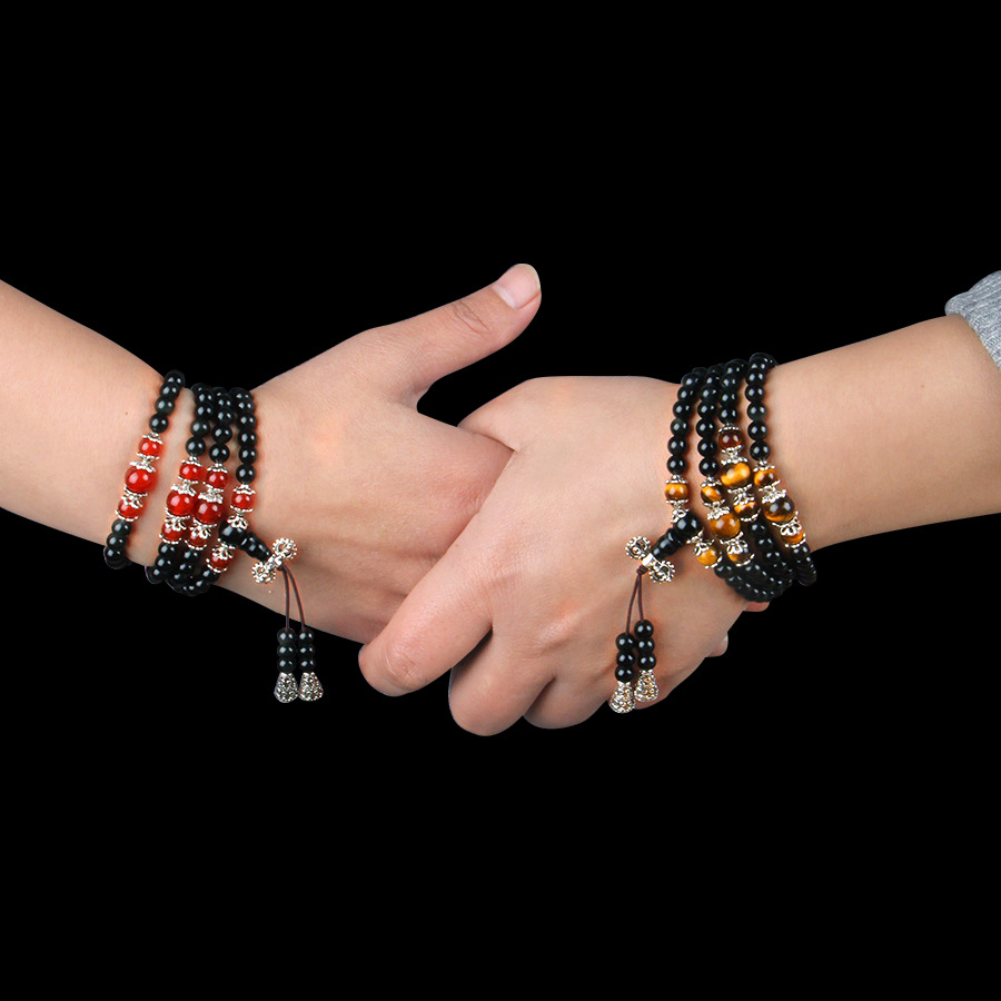 Bracelet en cristal naturel, bijoux de Couple en obsidienne, vente en gros, nouvelle collection 2024, offre spéciale, 108_voghion.com