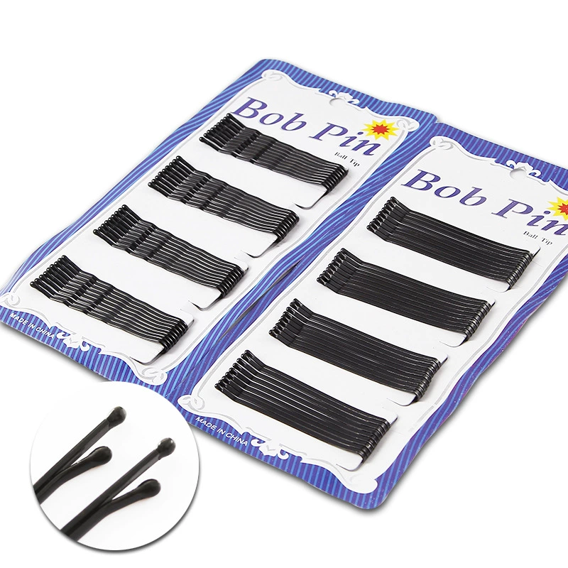 Black Bob Pins / Hairgrips, Steel Wire, Multiple Lengths & Counts (36/60 pcs)