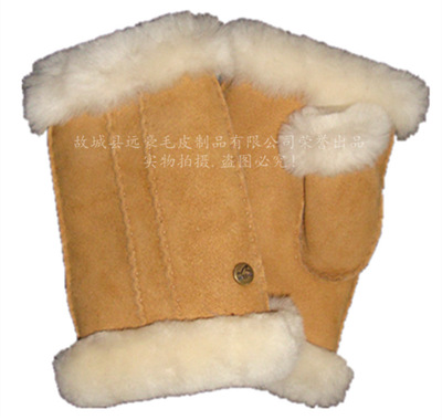 羊皮真皮手套男冬季加绒加厚保暖骑行骑车摩托车开车触屏半指手套