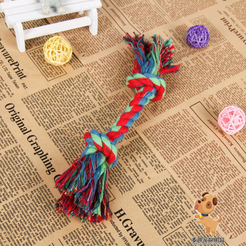 Трехпрядная хлопковая верёвка для кармана с drawstring, двойной узел, клык, игрушка для питомца, зубная чистка, верёвка производитель оптовая