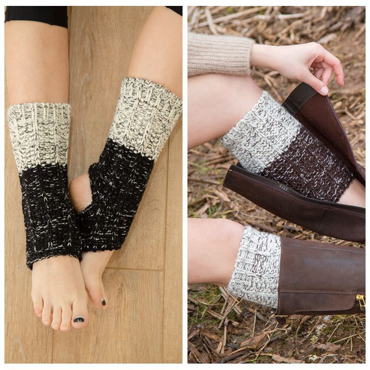 Keep warm knitted woolen gaiters for yoga