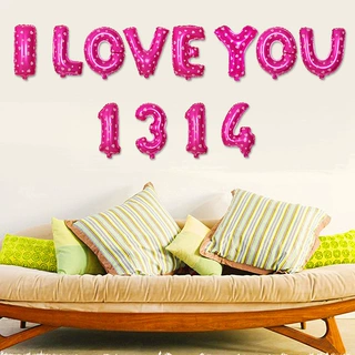 清仓处理 婚礼婚房装饰布置字母套装16寸 i love you 1314气球