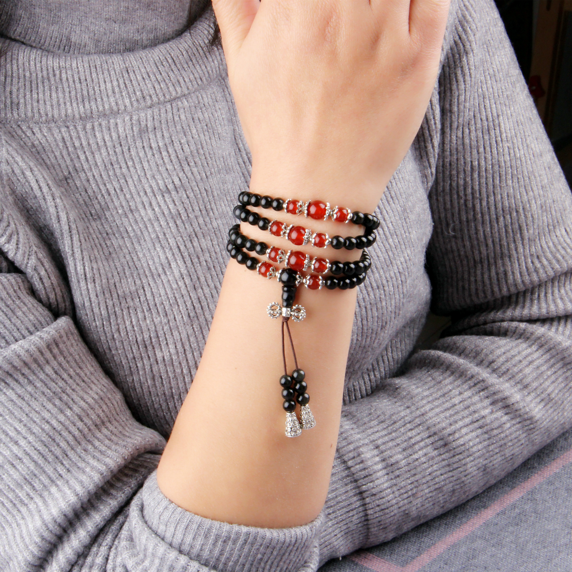 Bracelet en cristal naturel, bijoux de Couple en obsidienne, vente en gros, nouvelle collection 2024, offre spéciale, 108_voghion.com