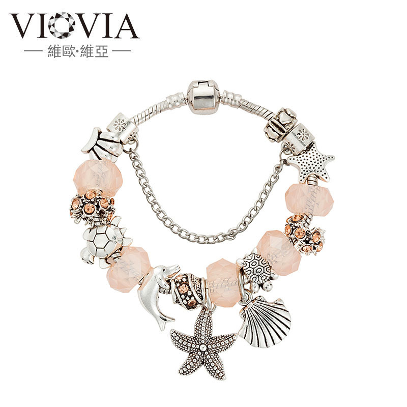 Ocean series explosive jewelry starfish dolphin large hole beaded DIY shell pendant bracelet foreign trade supply