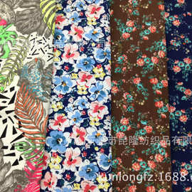 树叶大花 田园小清新印花涤棉帆布 手袋箱包沙发套化妆包面料