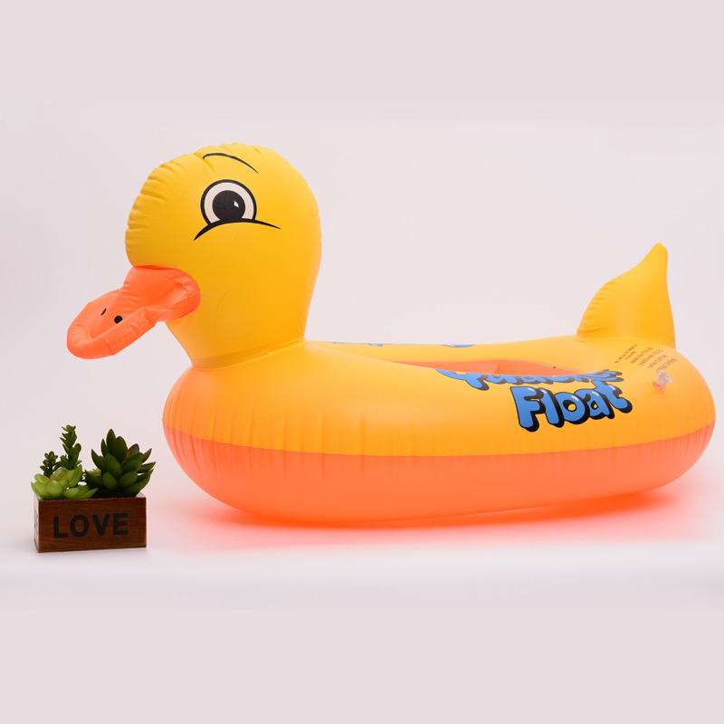 厚いpvcアヒルのヨット水泳用品子供の赤ちゃんの夏の空気入れ玩具黄鴨艇|undefined