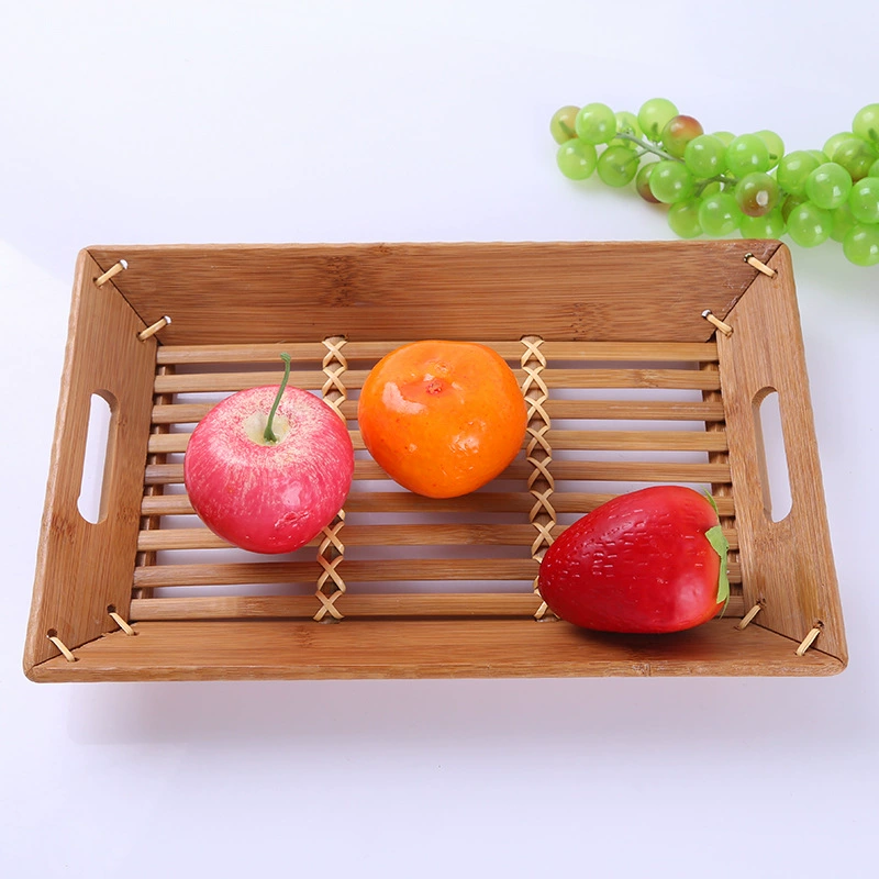 Factory direct selling bamboo high -edge tea plate rectangular bamboo editor high -edged dining plate bamboo dim sum fooled tray