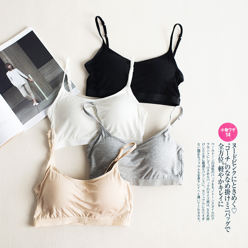 Modal No Steel Ring Large Size Sling Top with Chest Pad Short Navel Wrapped Chest Girl Bottoming Vest Spring and Summer