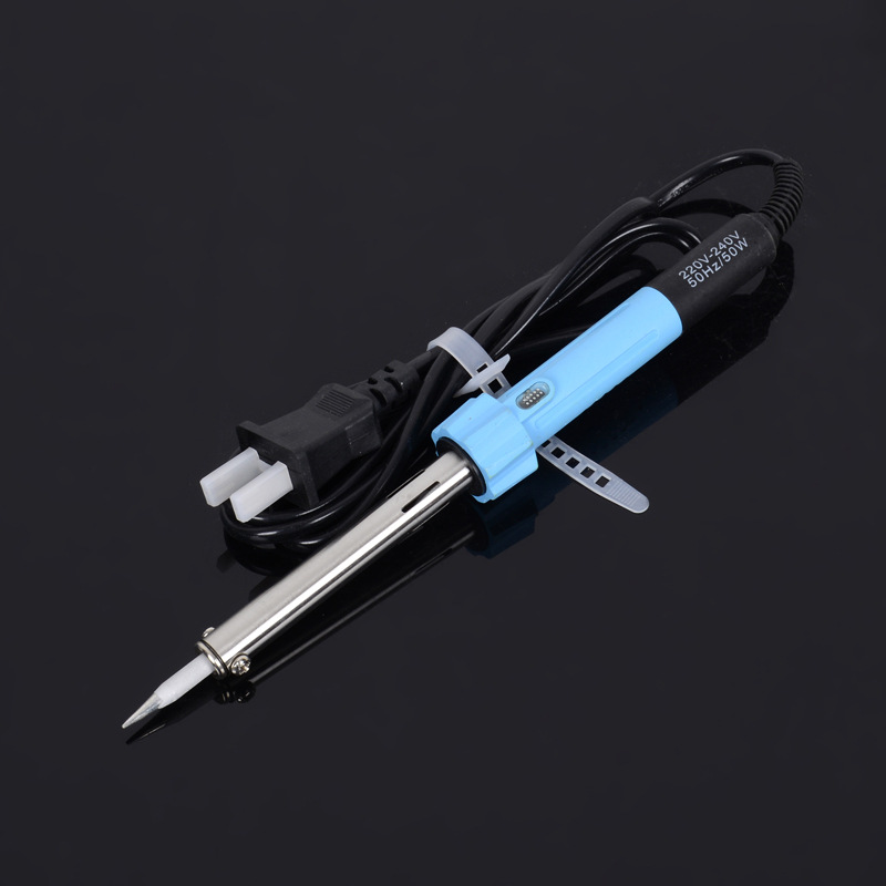 恒江电烙铁60W50W胶柄不锈钢带灯电焊笔工业级焊接维修工具电烙铁