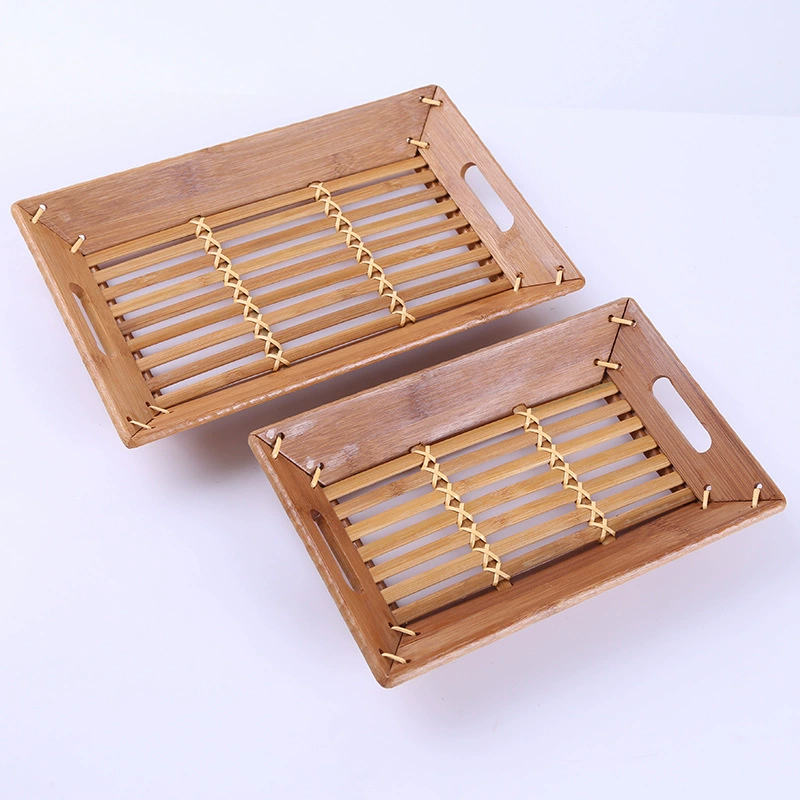 Factory direct selling bamboo high -edge tea plate rectangular bamboo editor high -edged dining plate bamboo dim sum fooled tray