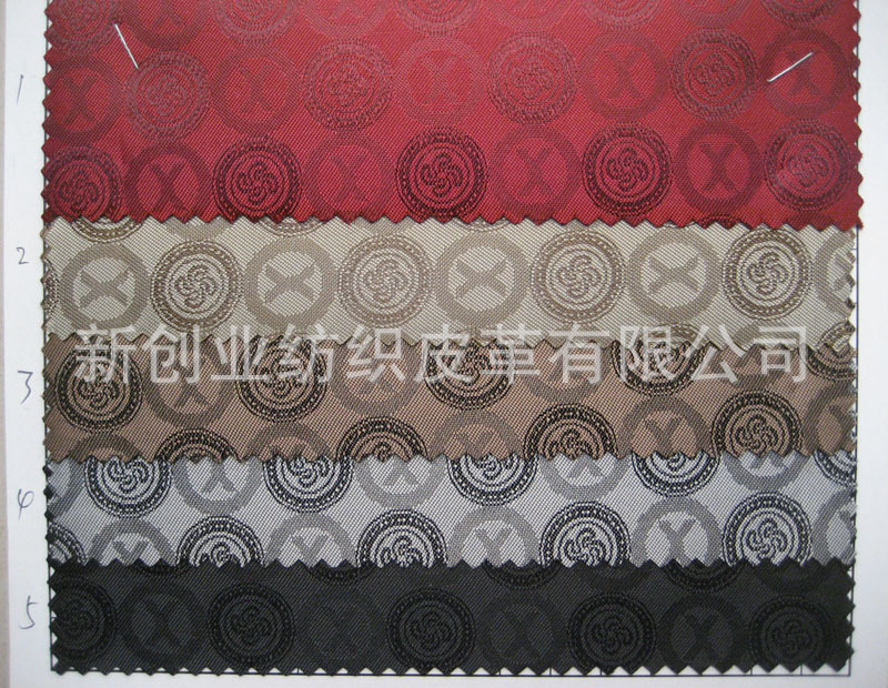 新PVC发泡革布提花布钱包化妆包手袋涤纶箱包布鞋材手袋工艺面料